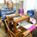 Linda Flemmer makes a handwoven scarf